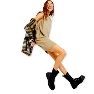 New Shoulder Pad Mini T-shirt Dress